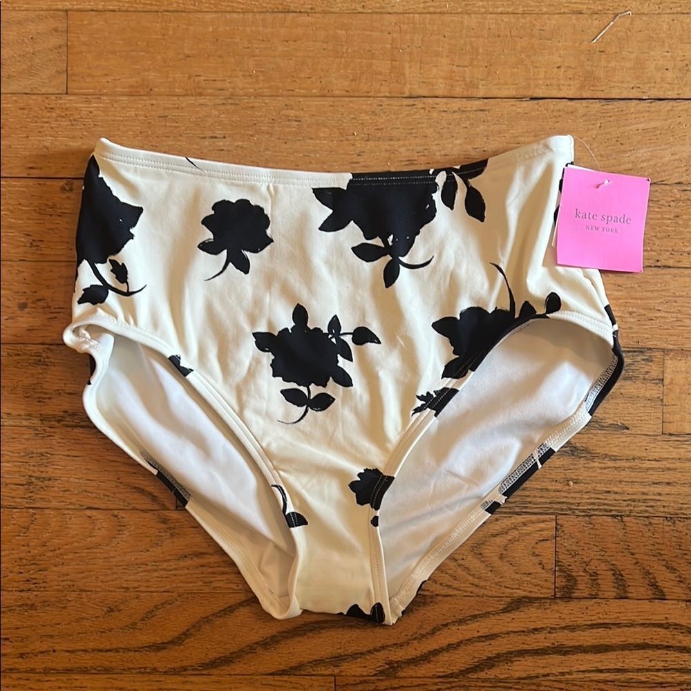 Kate Spade Black Floral Bikini Bottoms